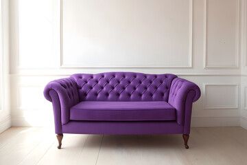 Wall Mural - Modern purple sofa isolated on white background