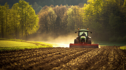 Wall Mural - Tractor in Field.