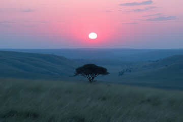 Wall Mural - Safari Landscape Sunset