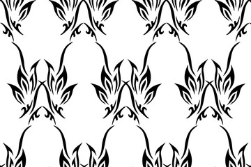 Pattern seamless  filigree  background black and white 