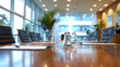 © Nail - modern office with soft light for background usage. Office workplace interior background desing concept. showcases a modern, professional conference room setting.