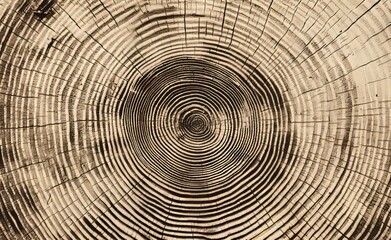 Wall Mural - Tree stump - annual rings on the trunk. Slice the wood.