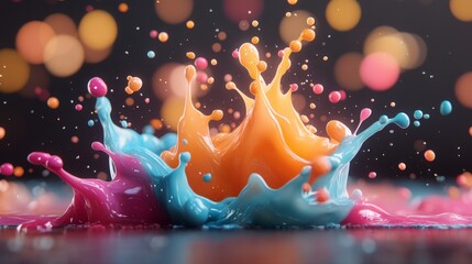 splash of color, emerging from below, liquid color, bright color, brigh background