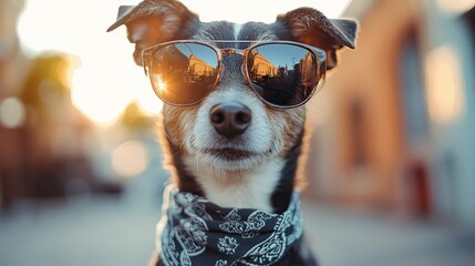 Wall Mural - Cool Dog in Sunglasses