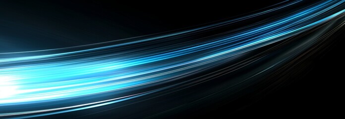 Wall Mural - In the dark, abstract blue light trails, motion blur