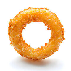 Fried onion rings isolated on white background