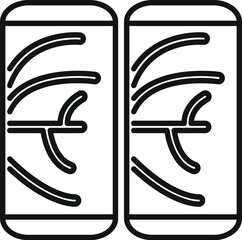 Poster - Smartphones showing euro sign, representing a fast and easy money transfer using a banking app