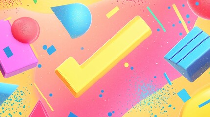 Poster - Colorful geometric shapes and vibrant background create a playful design for modern art and creative expressions