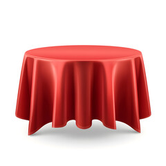 Wall Mural - Illustration of round red tablecloths vector realistic style on a isolated white background