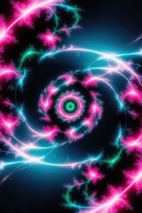 Wall Mural - A colorful, abstract image of a spiral with pink, blue, and green colors