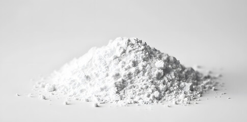 Wall Mural - A pile of flour isolated on white background