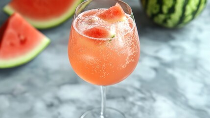 Sticker - Watermelon Cocktail with Ice and Garnish