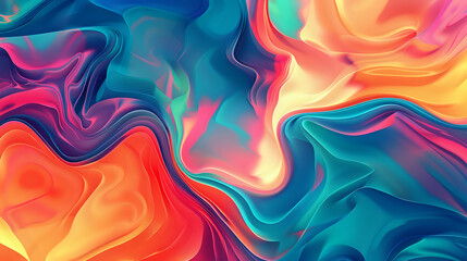 Wall Mural - A visually appealing fluid gradient abstract background with seamless smooth transitions in vibrant colors for design