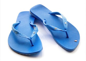 Closeup of broken flip flops, flip-flops , flipflops, slippers, blue slippers, blue flipflops, broken,  torn, ripped, sandal, chappal, tooti hui chappal, broken shoe sole, footwear, isolated, shoe