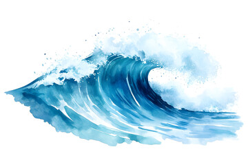 Wall Mural - Sea ocean wave watercolor illustration isolated on white background