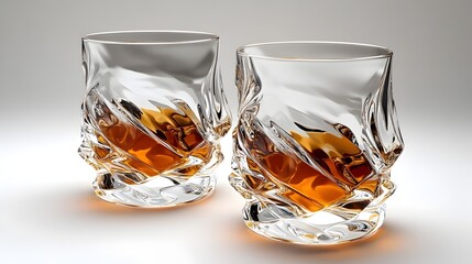 Finely Crafted Whiskey Glasses with Faceted Designs Exuding Luxury and Sophistication