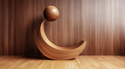 Wall Mural - Wooden Abstract Shapes.