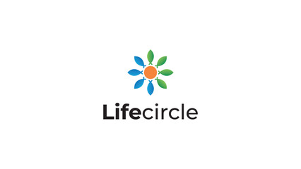 leaf life circle logo template