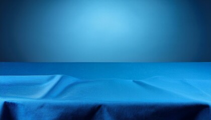 Wall Mural - blue tablecloth on blue background