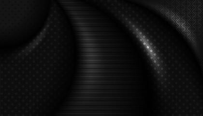 Wall Mural - curve abstract geometric black design dark gray banner pattern background