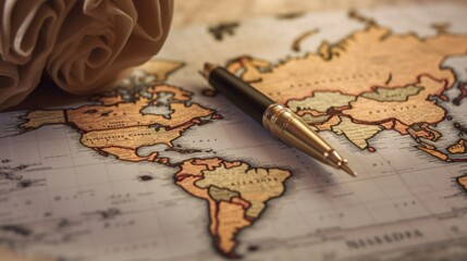 Wall Mural - World Map with Pen
