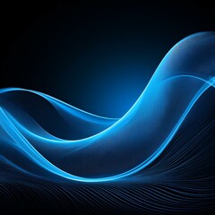 Wave background with elegant blue neon wave effect. 