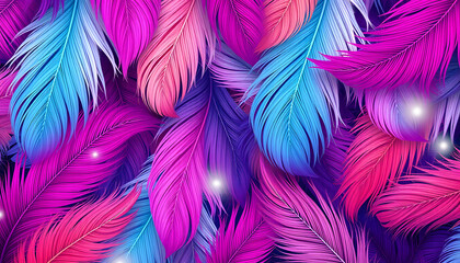 Beautiful Feather pattern seamless design background isolated with white highlights, png