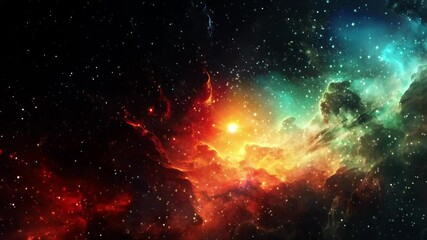Wall Mural - space background colorful nebula galaxy particles