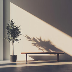 Wall Mural - Minimalist Room with Bench.