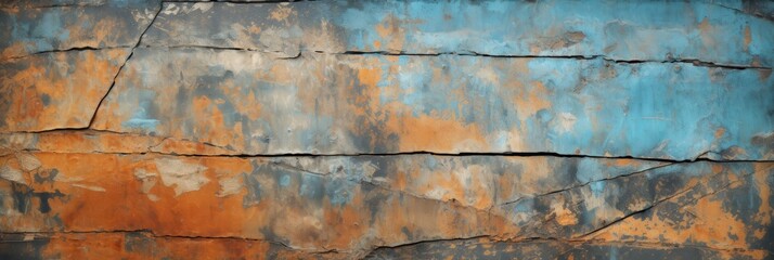 Wall Mural - Texture of an old, scratched and rusty grunge concrete and metal structure