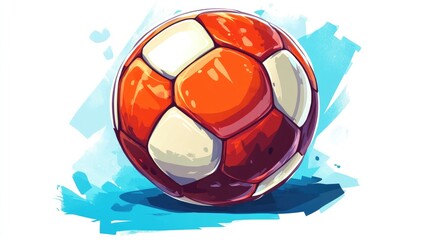 2D Cartoon Icon Illustration of a Fantasy Soccer Ball