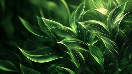 Wall Mural - Abstract green plant, wallpaper, the lush greenery of beautiful plants is pleasing to the eye.