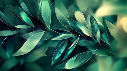 Canvas Print - Abstract green plant, wallpaper, the lush greenery of beautiful plants is pleasing to the eye.