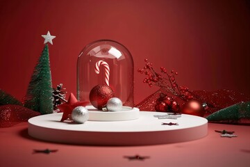 Sticker - Red & white Christmas decor