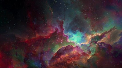 Wall Mural - space background colorful nebula galaxy particles