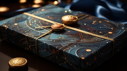 Wall Mural - Cosmic Creations: Unveiling the Celestial Influence in 'Galactic Gift Wrapping' - AR 16:9