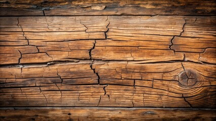 Wall Mural - Weathered old wood background with deep cracks and rough texture