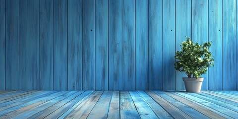 3D rendering of a painted wood wall background ideal for interior design and product showcase in an empty room