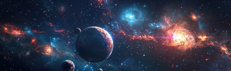 Aufkleber - Universal cosmos background in 3D cartoon rendering