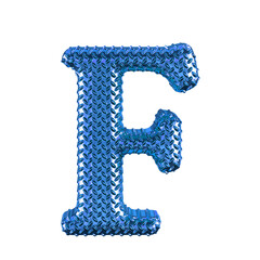 Canvas Print - Blue ribbed symbol. letter f