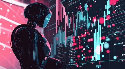 Robot Analyzing Data