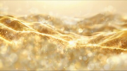 Wall Mural - a gold fabric with a shiny, glittery appearance 4k motion