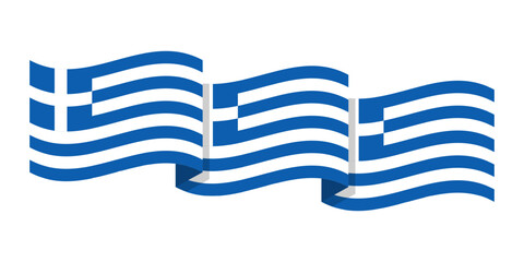 Wall Mural - Vector illustration of wavy Greece flag on transparent background