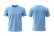 © Downloads - Blank pastel blue t shirt mockup  rendering of empty cotton clothing garment against clean white studio backdrop  3D digital product display template for branding  fashion merchandising