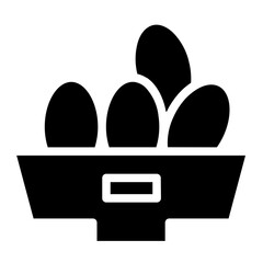 Wall Mural - Egg Food Bowl Glyph Icon