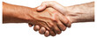 © OMD - Close-up of two hands shaking, symbolizing agreement, partnership, and cooperation against a white background.