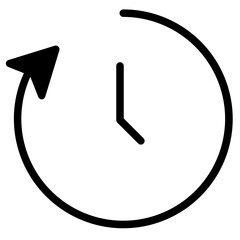 Sticker - Arrow Clock Full Glyph Icon