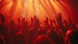 © Muhamad - Crowd of people at a concert with raised hands under stage lights