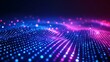 © Tackey - Abstract background of dynamic, vibrant, and colorful light waves and dots creating a glowing digital landscape on a dark backdrop.