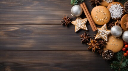 Wall Mural - Festive Christmas Composition: A Captivating Display with Ample Copy Space in 16:9 Aspect Ratio